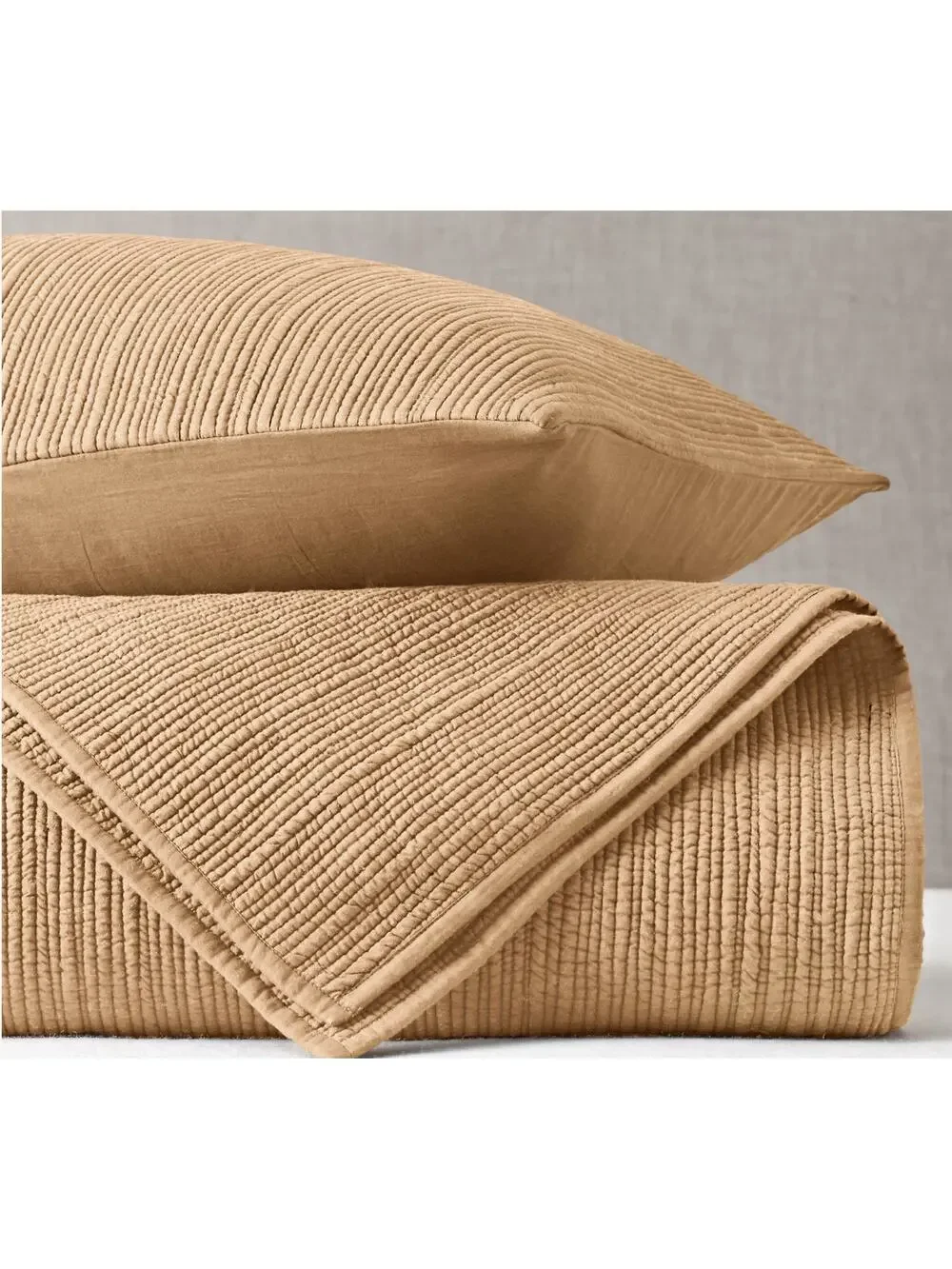 LIKE NEW Two Restoration Hardware Channel Stitch Cotton Voile Shams